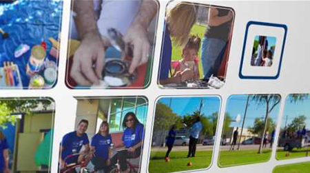 Collage of images of kids at park