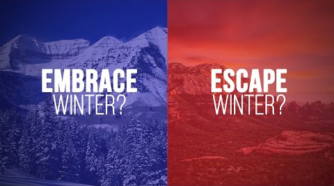 Embrace or escape winter graphic