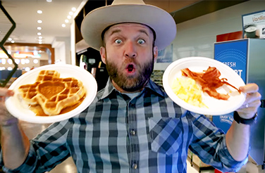 Chet Garner touring a Glo property by Best Western