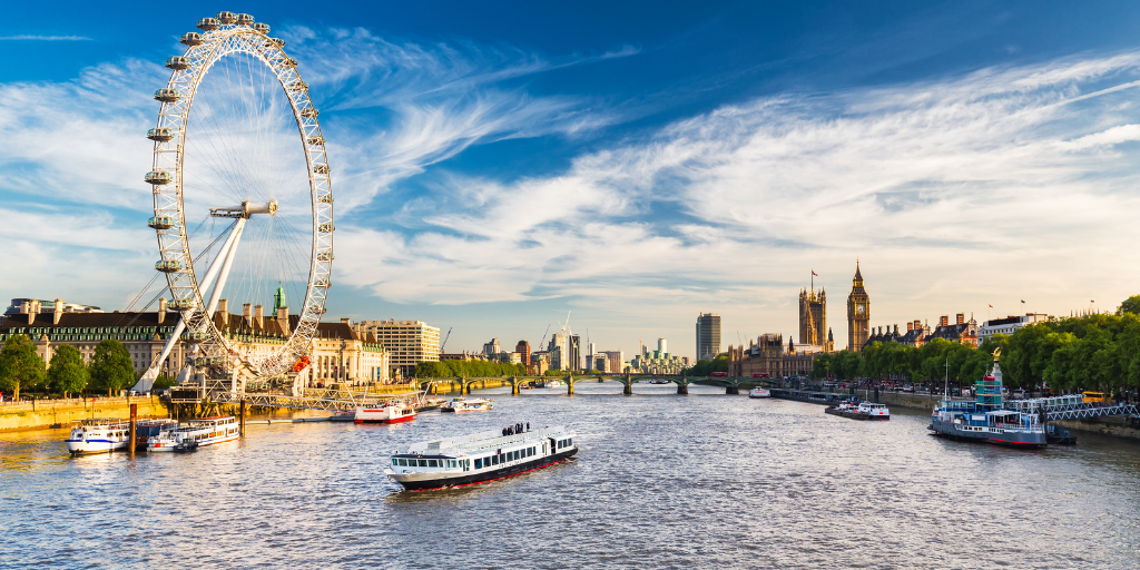 The London Eye, Westminster Parliament and the Thames