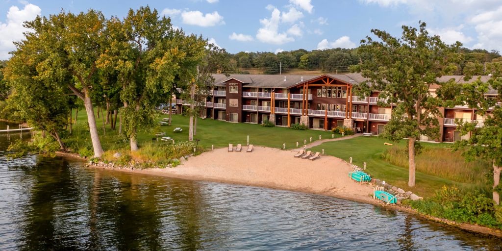 Beautiful hotel on a lake in Minnesota